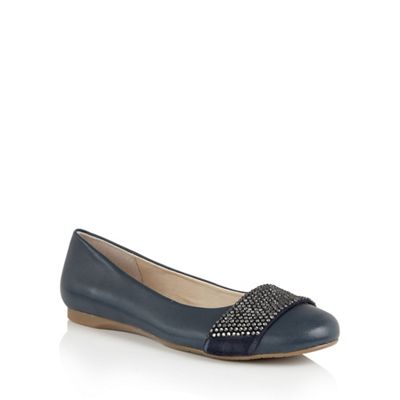 Lotus Navy leather 'Lystra' ballets